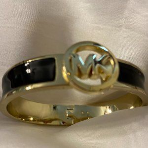Michael Kors Hinged Black MK logo Bracelet